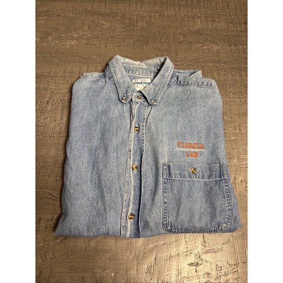 College Classics Other - Vintage‎ 90s Florida Gator UF Law Denim Shirt XL College Classics Embroidered